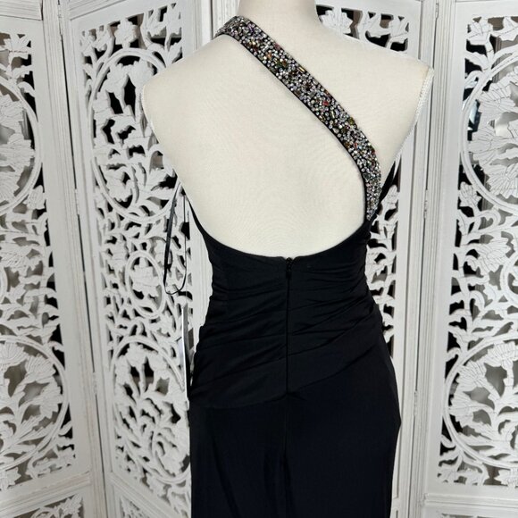 Jovani 02543 Ruched One Shoulder Formal Dress Black - Picture 5 of 15